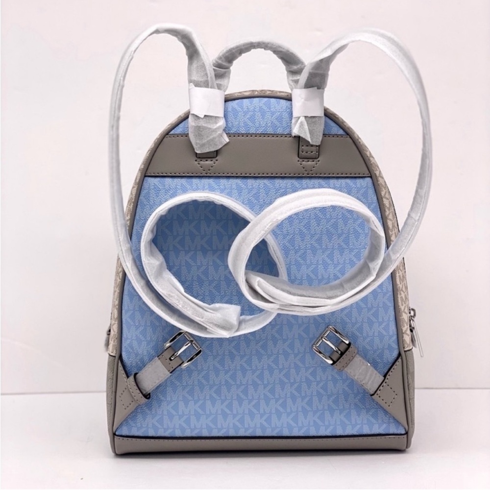 MICHAEL KORS Rhea Medium Color-Block Signature Logo Backpack - Picture 2 of 11